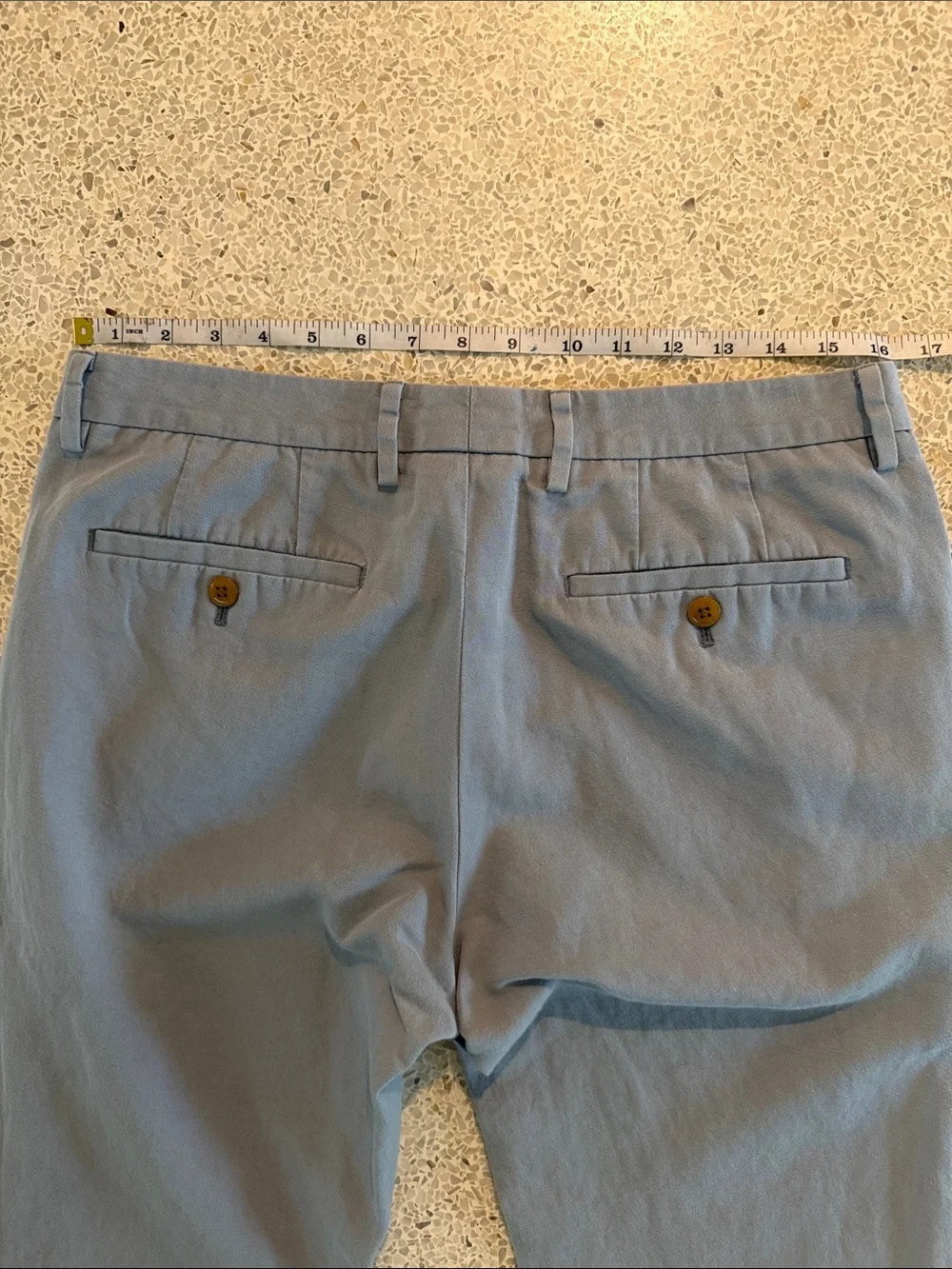 Bonobos Tailored Linen Cotton Tab Over Italian Chinos in Light Gray Blue 32 x 30